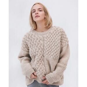 The Knotty Ones Heartbreaker Sea Salt Alpaca & Wool Sweater Beige